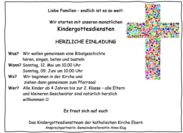 monatliche Kindergottesdienste starten in Ebern