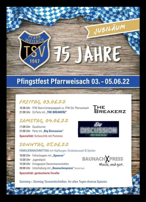TSV Pfarrweisach feiert 75-jähriges Jubiläum