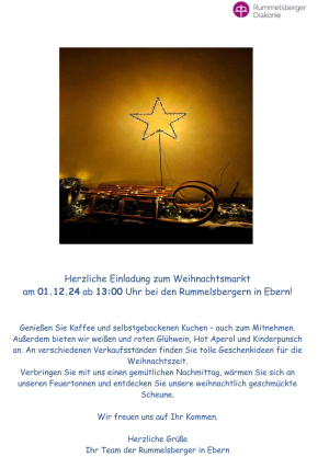 Rummelsberger öffnen ihre Türen am Eberner Weihnachtsmarkt