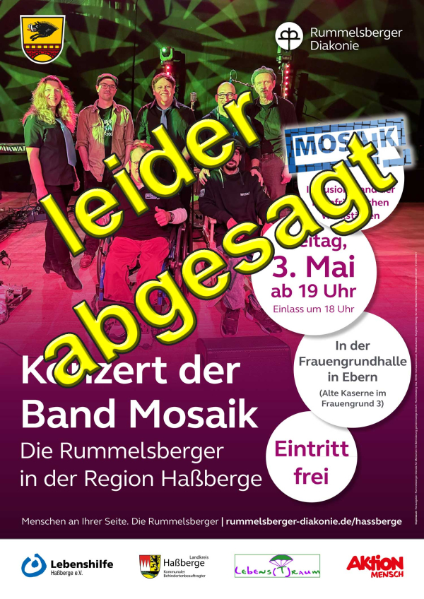 leider abgesagt - Inklusionsband &quot;Mosaik&quot; gibt Konzert in Ebern