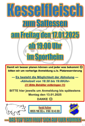 Kesselfleisch beim TSV Pfaffendorf