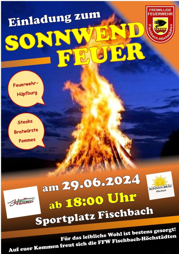 Sonnwendfeuer in Fischbach