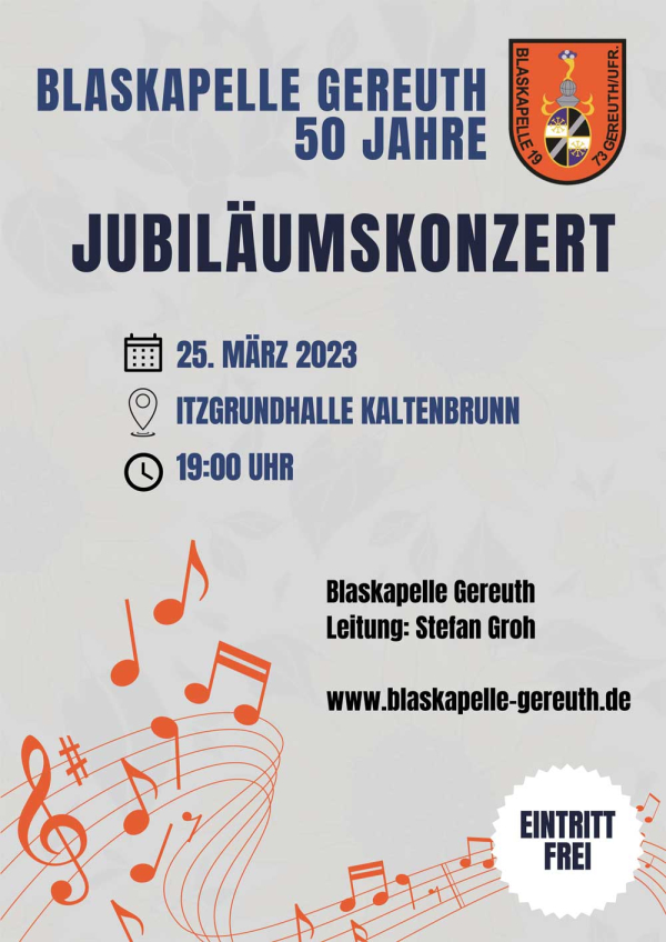 Jubiläumskonzert 50 Jahre Blaskapelle Gereuth