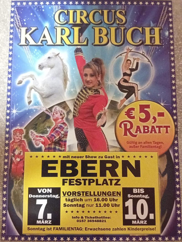 Zauberhafter Circus KARL BUCH für vier Tage in Ebern