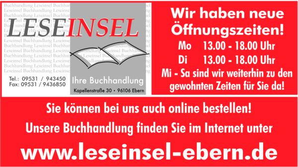 geänderte Öffnungszeiten bei der Leseinsel