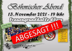 Böhmischer Abend abgesagt