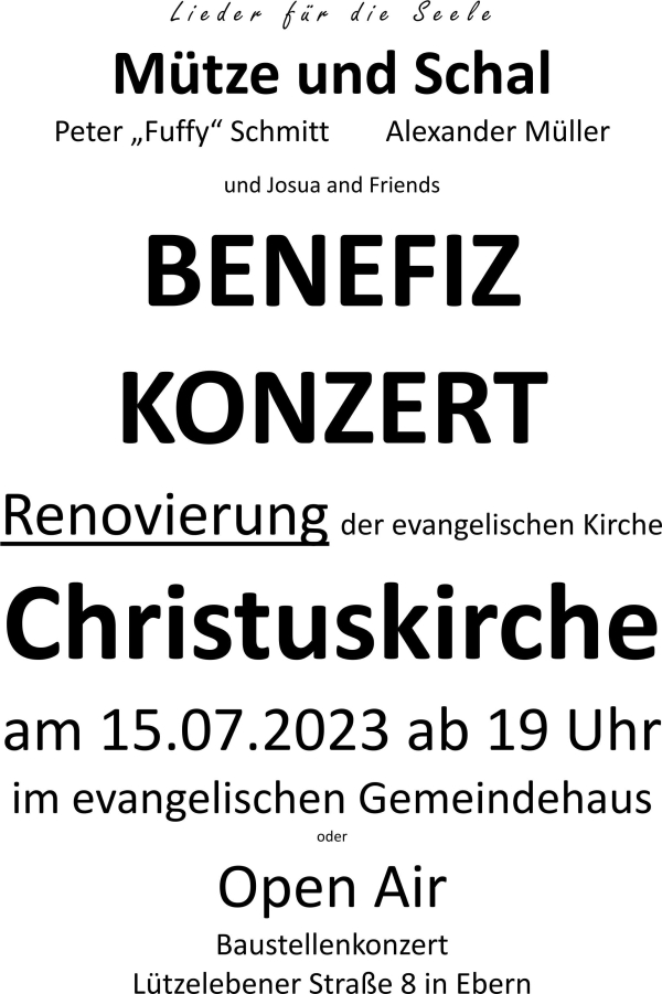 Benefiz-Baustellenkonzert in der Eberner Christuskirche