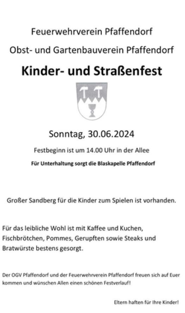 Kinder- und Straßenfest in Pfaffendorf