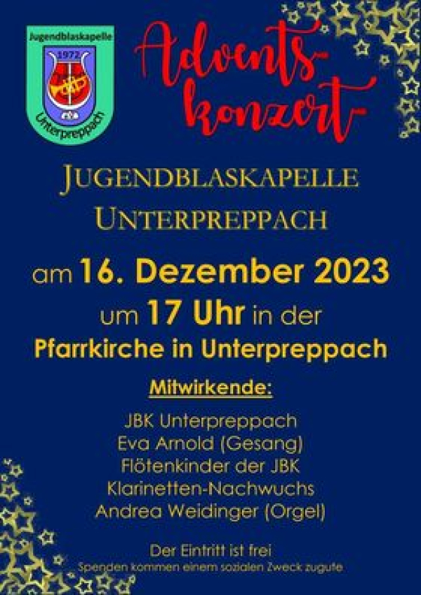 Adventskonzert der Jugendblaskapelle Unterpreppach