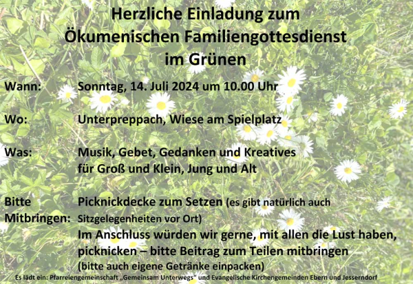 ökumenischer Familiengottesdienst im Grünen