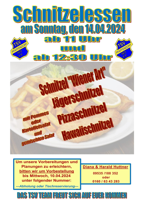 Schnitzelessen beim TSV Pfaffendorf