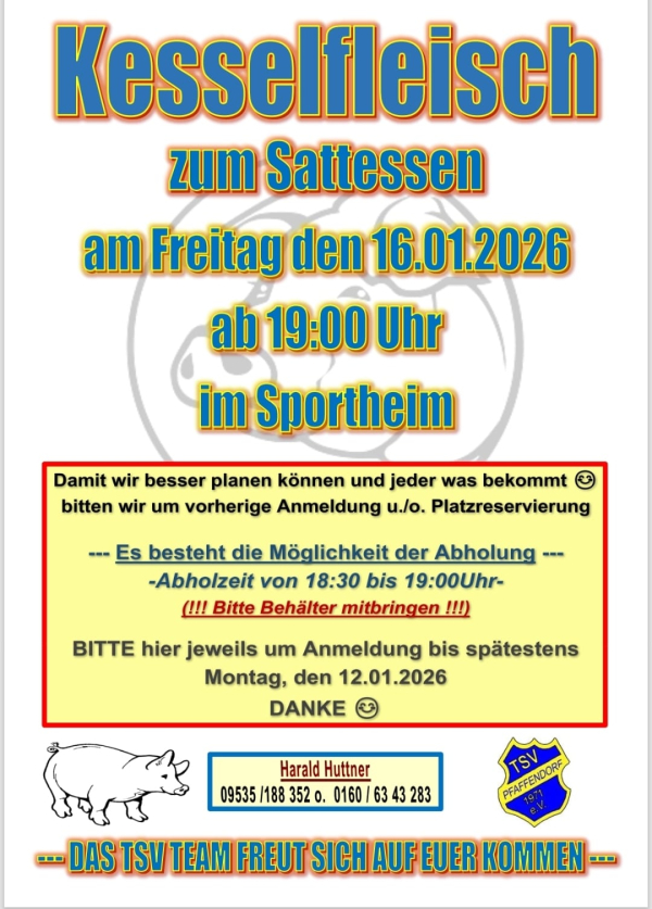 Kesselfleisch beim TSV Pfaffendorf