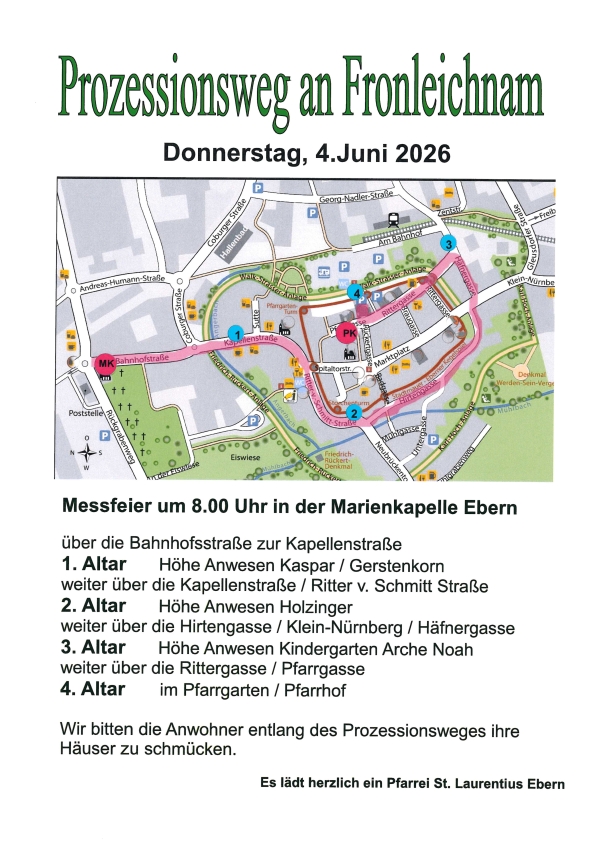 Prozessionsweg an Fronleichnam