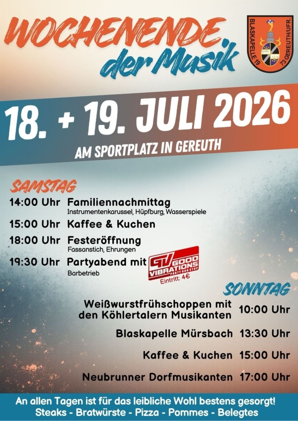 Wochenende der Musik 2026 in Gereuth
