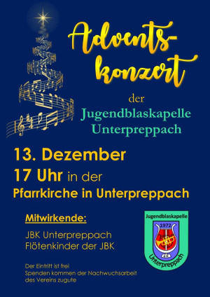Adventskonzert der Jugendblaskapelle Unterpreppach