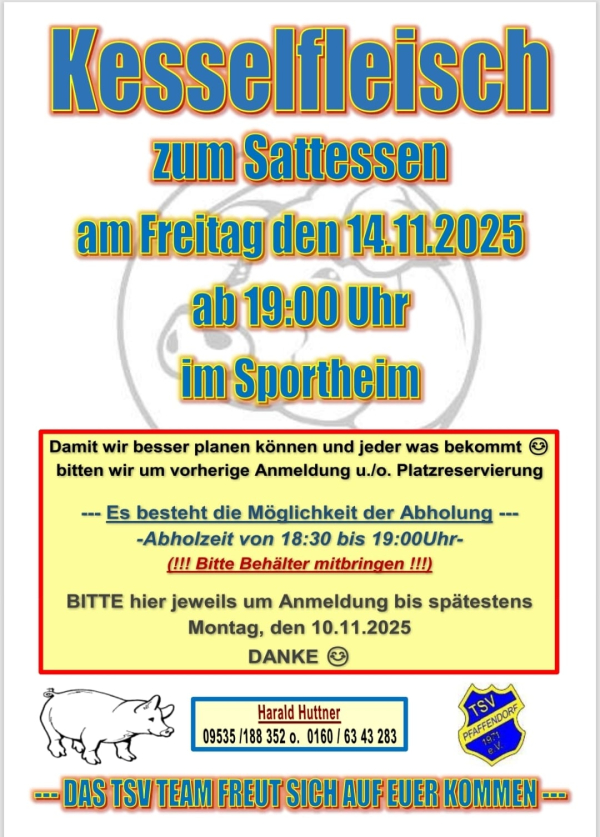 Kesselfleisch beim TSV Pfaffendorf