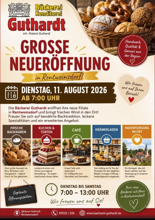 Neuer&ouml;ffnung- Rentweinsdorf hat wieder einen B&auml;cker